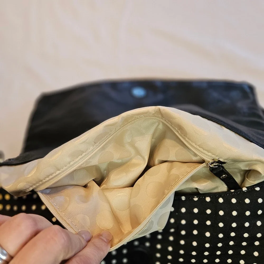Kate Spade Cobble Hill Little Minka‎ Black Leather Polka Dot Satchel Crossbody